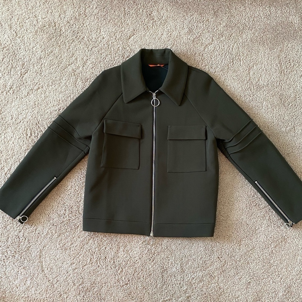 Smarteez- Olive Green Industrial Like Matching Set with Jacket and Jogger Pants - Picture 4 of 16